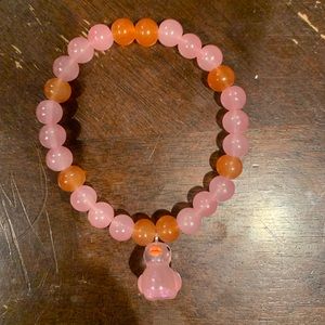 New handmade glass bead bracelet with duck charm